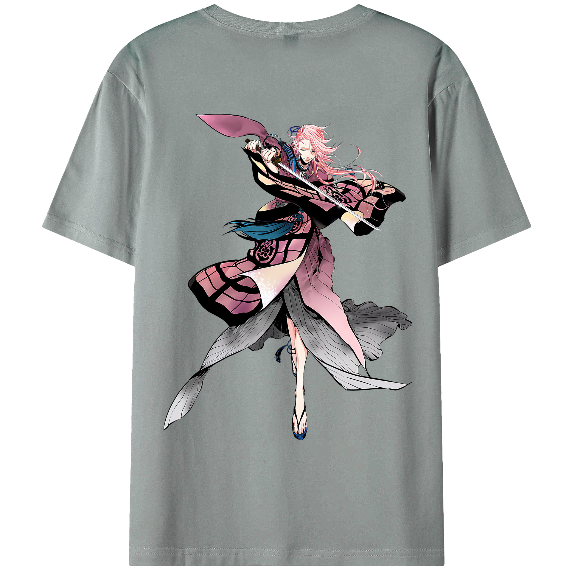 （画像用） 刀剣乱舞 Touken Ranbu 綿100％ メンズ半袖Tシャツ（バックプリント） 通気性